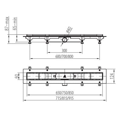 Mofém Linear zuhanyfolyóka MLP-750 KF