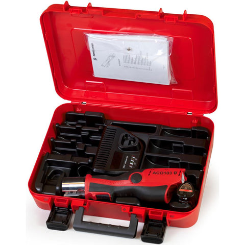 Novopress ACO103BT elektrohidraulikus akkus présszerszám tárolódobozban, 1db 12V 2Ah akkuval