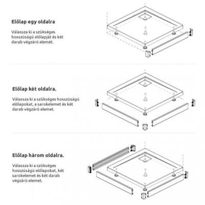 Radaway Argos C zuhanytálca 90x90 cm akril, lábbal, R399 szifonnal (cikkszám: 4ACN99-02)