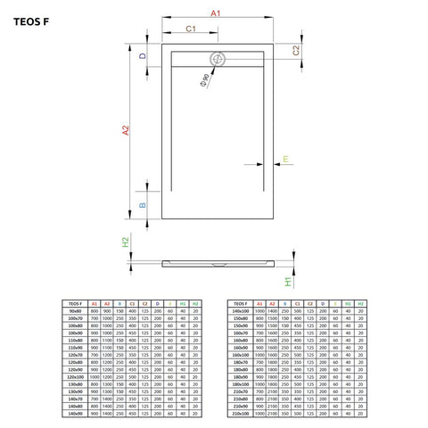Radaway Teos F műmárvány zuhanytálca 180x80 fehér  (HTF18080-04)