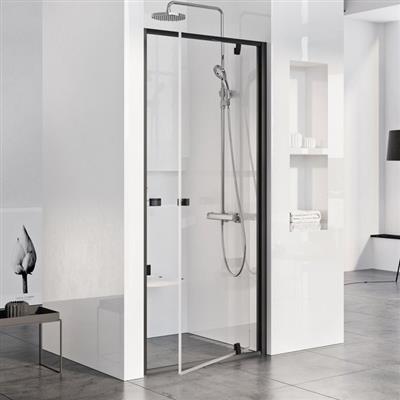 Ravak PDOP1-80 zuhanyajtó fekete/transparent + transparent