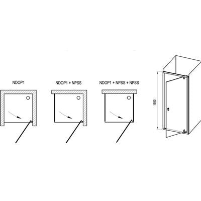 Ravak NDOP1-80 zuhanyajtó, fehér/fehér + Transparent
