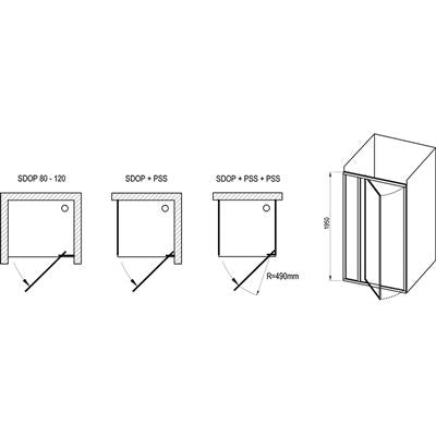 Ravak SDOP 80 zuhanyajtó fehér+ transparent 195 cm - kifutó