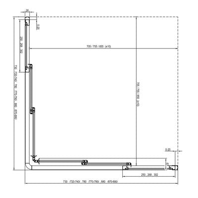 Ravak ASRV3-75 198 zuhanykabin, fehér+Transparent üveg