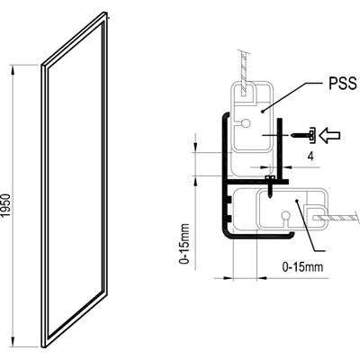 Ravak PSS-75 195 fix zuhanyfal, fehér+Transparent üveg - kifutó