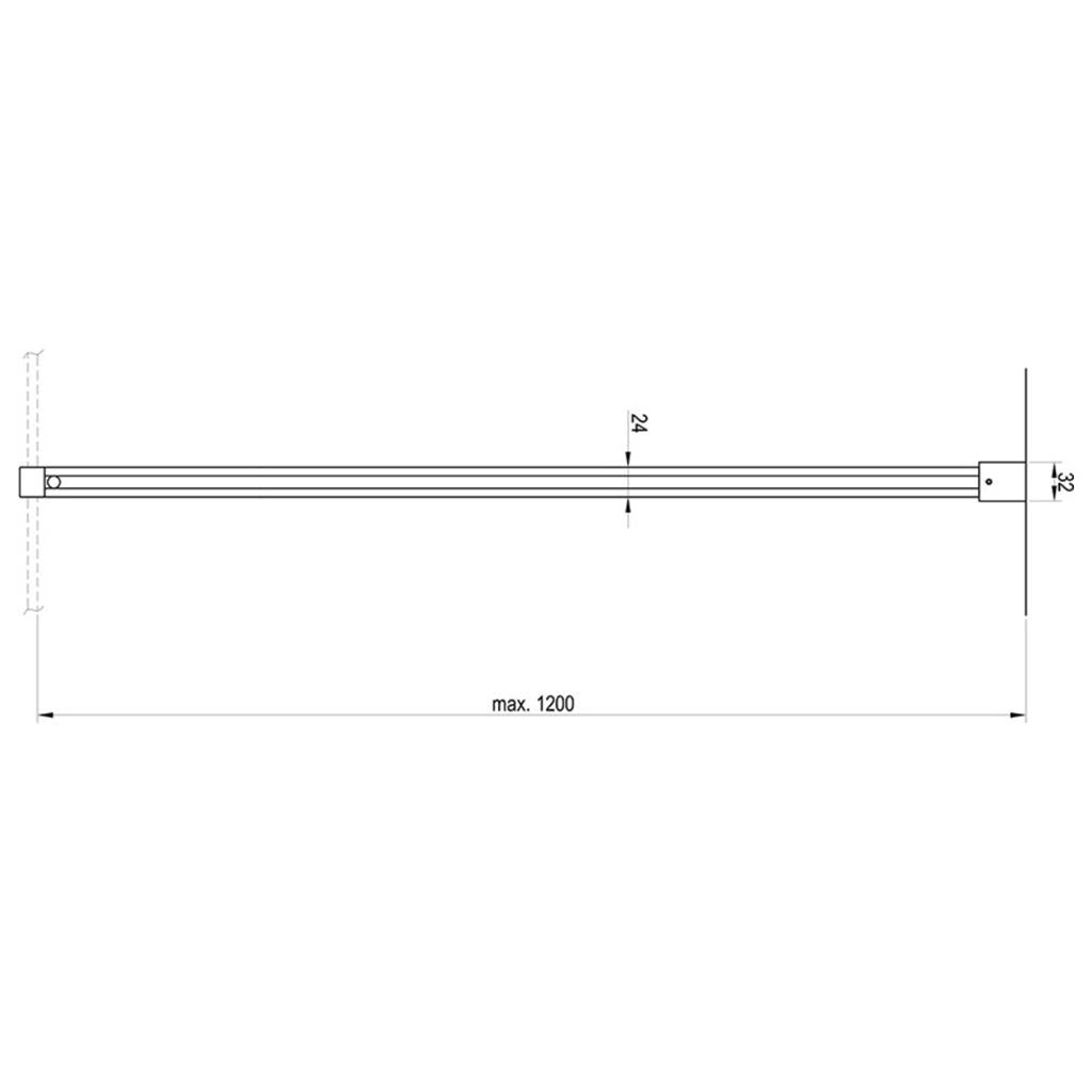 Ravak W SET Uni Free/Wall fekete 120cm
