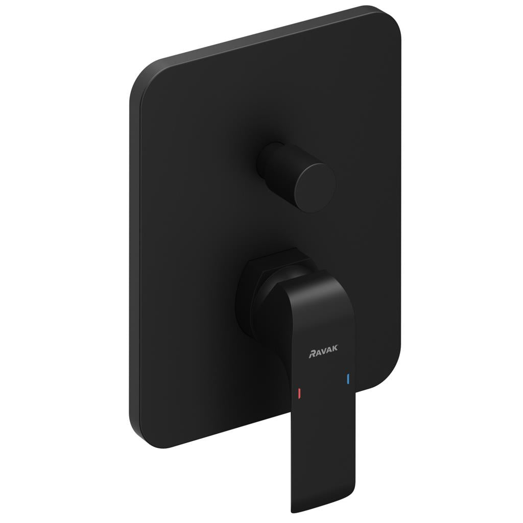 Ravak FL 065.20 Flat Black zuhany csaptelep, falba süllyesztett, váltóval R-Boxhoz, fekete