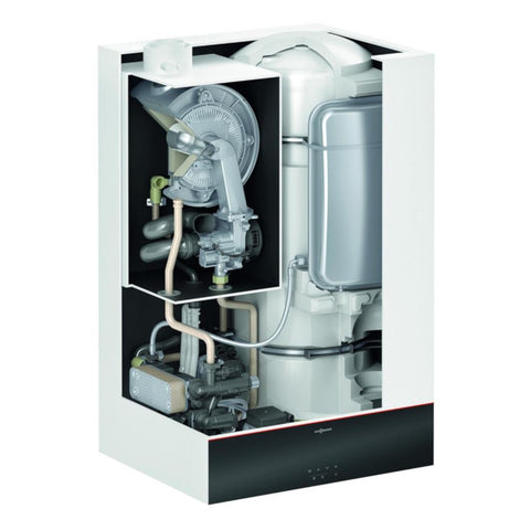 Viessmann Vitodens 111-W S1 25 kondenzációs gázkazán, kombi, tárolós (46l), közdarabbal,egyedi kiv.