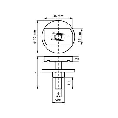 Walraven kalapácsfejű csavar BIS Strut M8x40mm