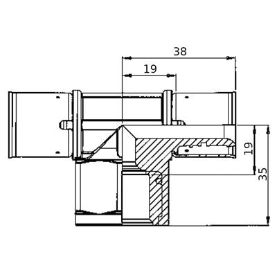 Wavin K1 T-idom menetes BM 20-1/2"-20